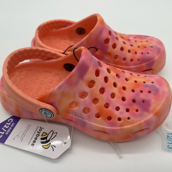 joybees Other - Joybees Active Clog Girls Pink Peach Orange Tie Dye Slides Sandals New